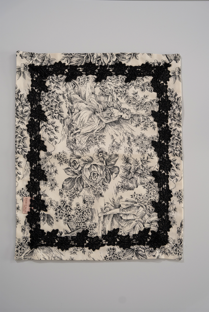 Individual Toile de Jouy Preto