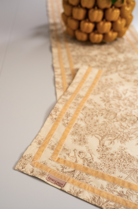 Corredor Toile de Jouy Bege